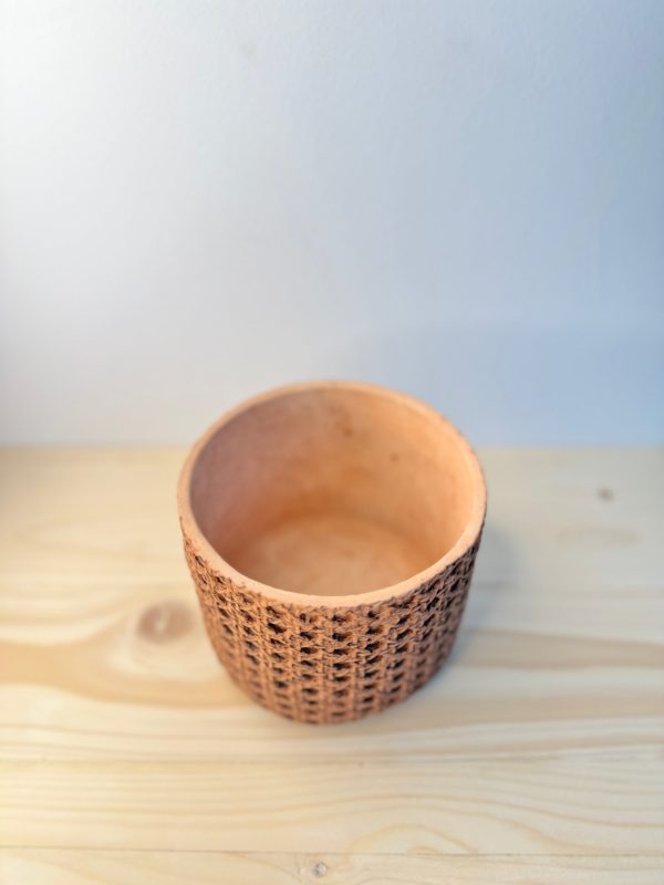 Brown Mesh Texture Cement Pot - Planter - Image 2