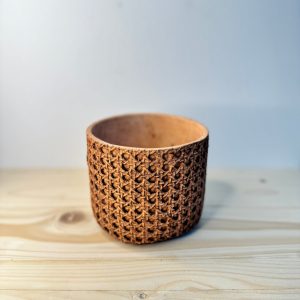 Brown Mesh Texture Cement Pot – Planter