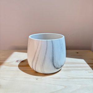 Marble Pattern White Ceramic Pot – Planter