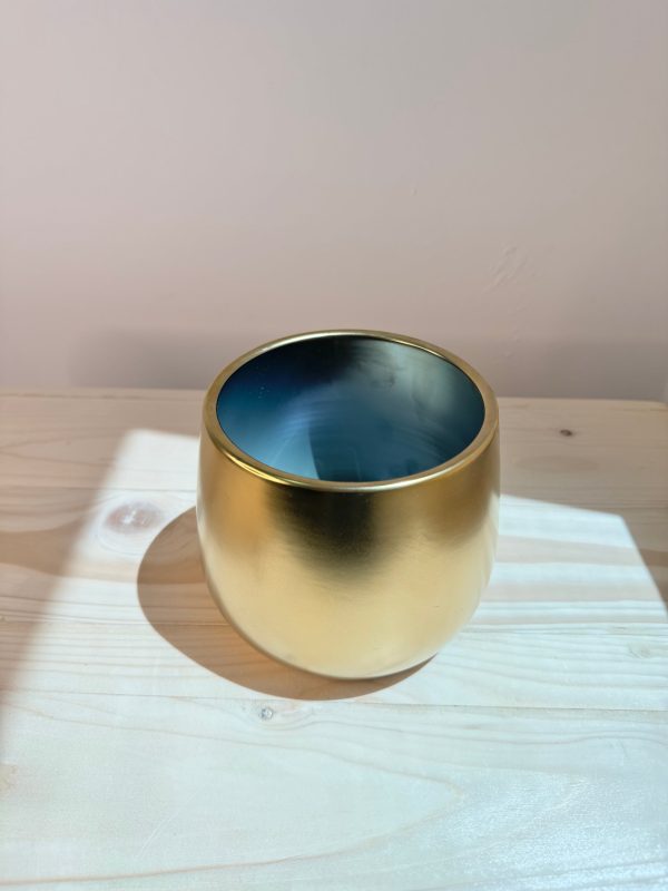 Matte Gold Ceramic Pot - Planter - Image 2