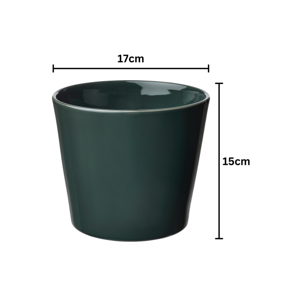 Dark Green Ceramic Pot - Planter - Image 4