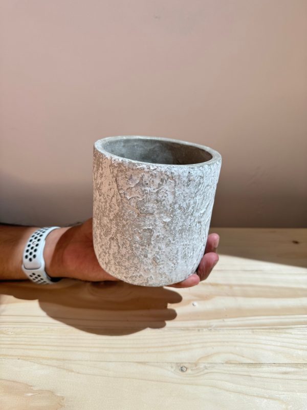 White Cement Pot - Planter - Image 3