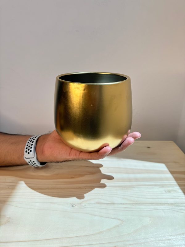 Matte Gold Ceramic Pot - Planter - Image 3