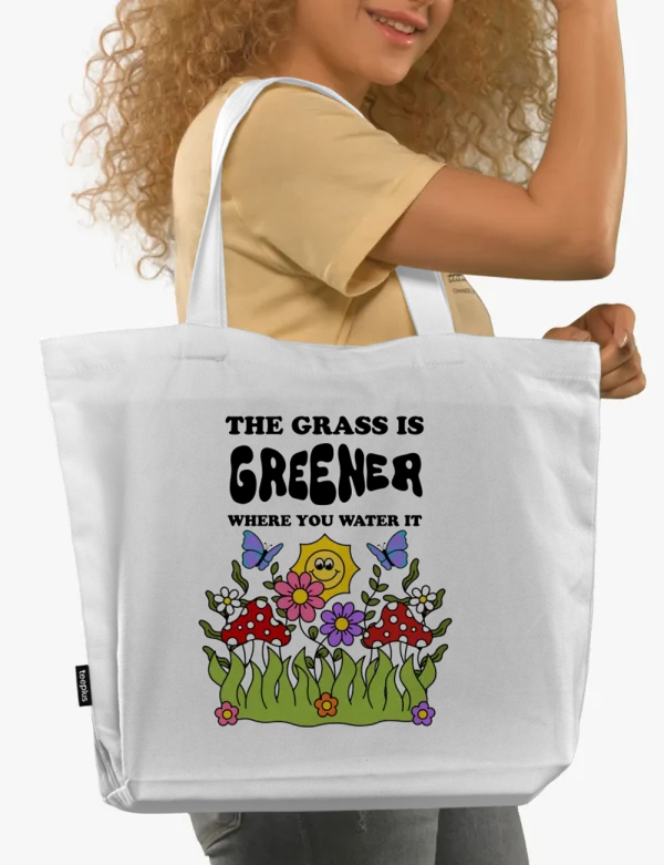 The grass is greener! Tote bag (wide)