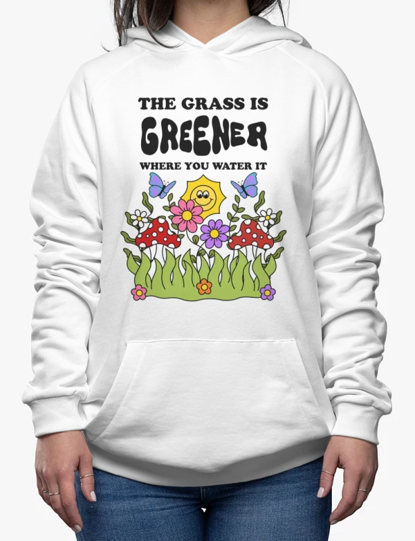 The grass is greener! Hoodie - Image 2