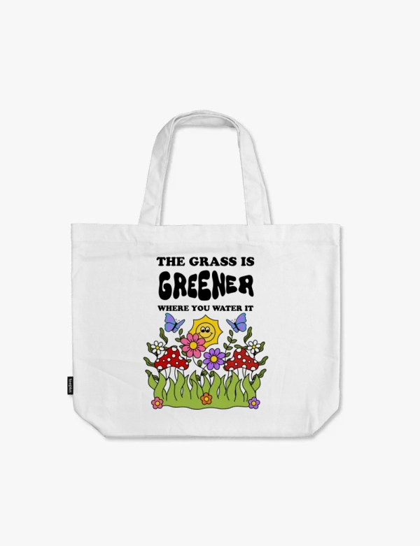 The grass is greener! Tote bag (wide) - Image 2